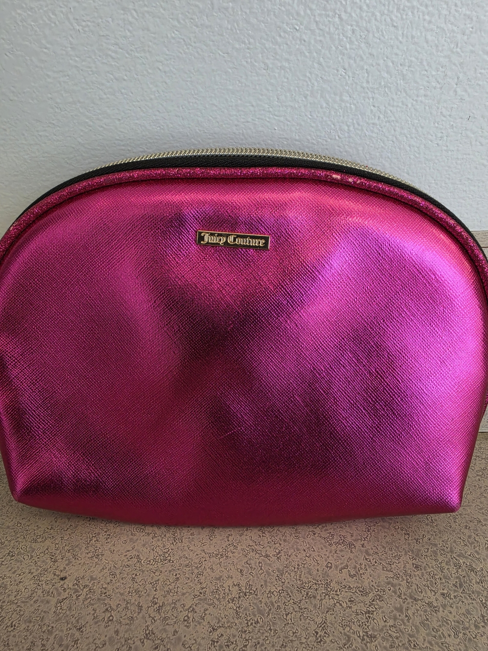 Juicy Couture Metallic Fuchsia Cosmetic Pouch